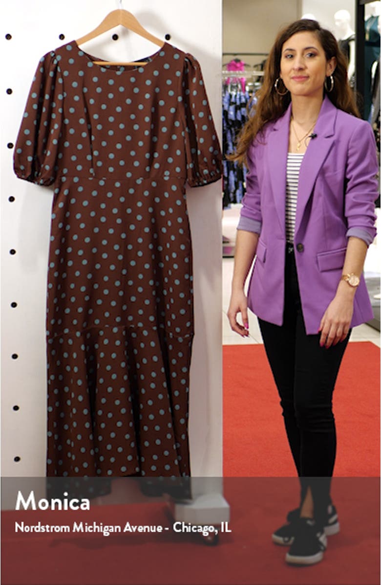 Dara Puff Sleeve Ruffle Hem Midi Dress, sales video thumbnail