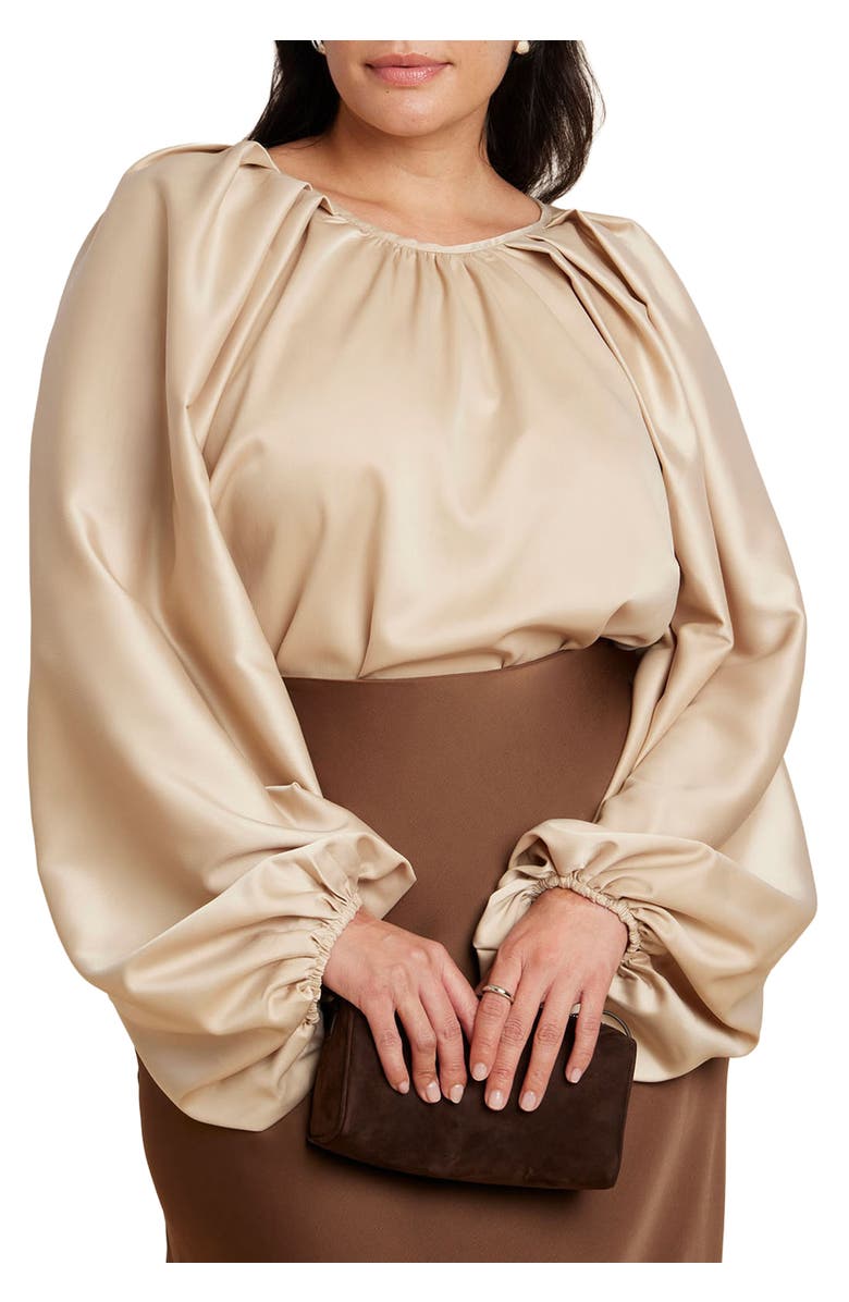 ELOQUII Poet Sleeve Blouse, Main, color, Dew
