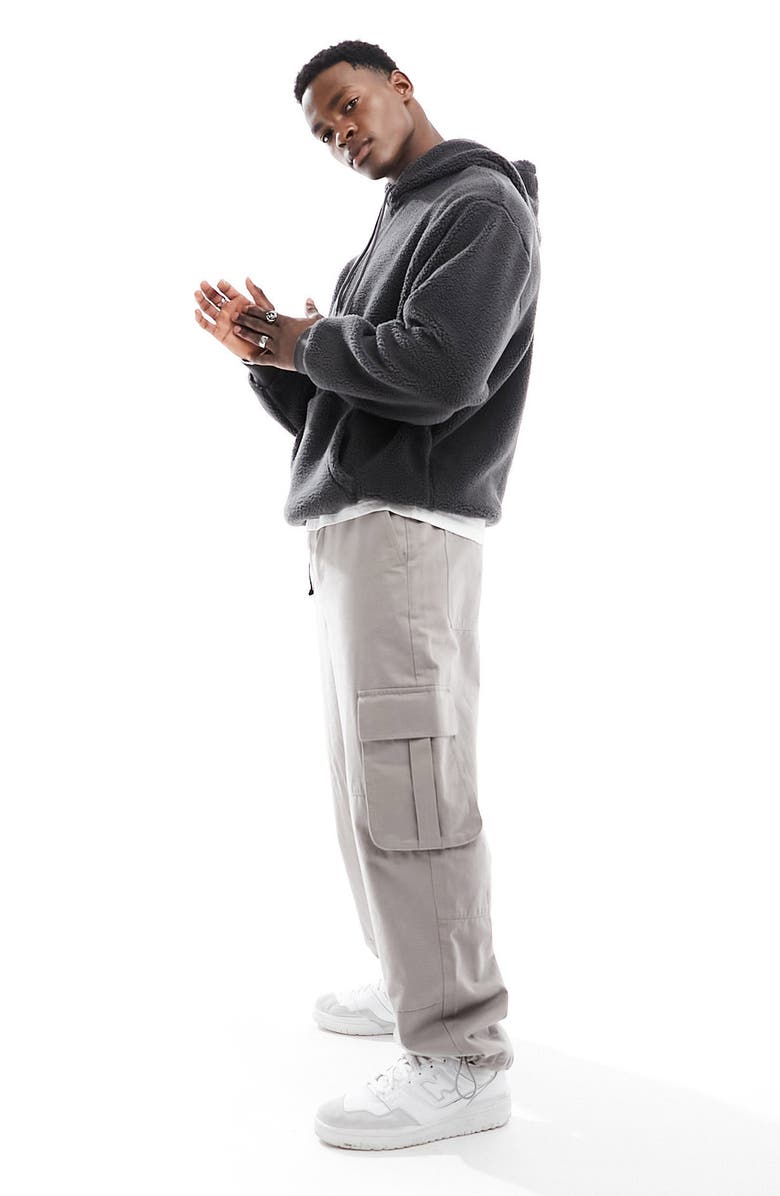 ASOS DESIGN Oversize High Pile Fleece Hoodie, Alternate, color, 