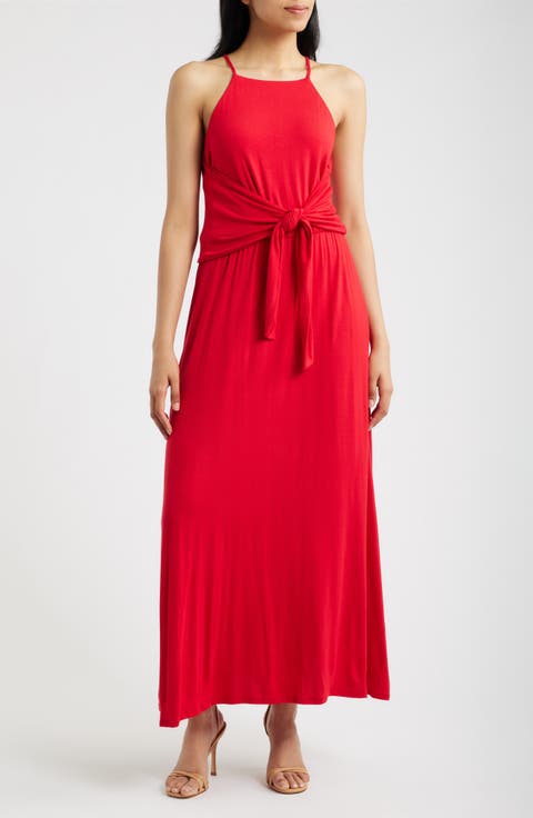 Wrap Apron Maxi Dress