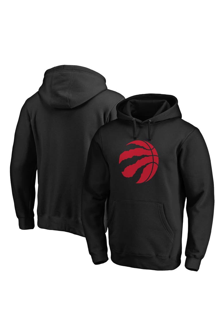 Men's Fanatics Branded Black Toronto Raptors Icon Primary Logo Fitted Pullover Hoodie, Main, color, Black