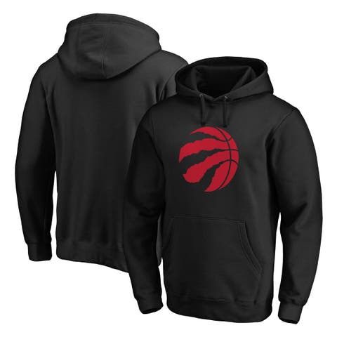 Men's Fanatics Branded Black Toronto Raptors Icon Primary Logo Fitted Pullover Hoodie