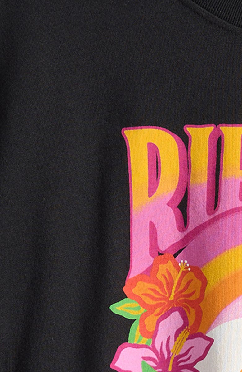 Rip Curl Kids' Tropical Dawn Cotton Cropped Graphic T-Shirt, Alternate, color, Washed Black