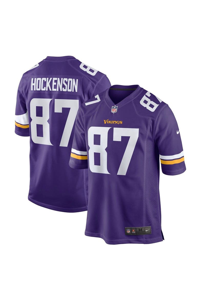 Men's Nike T.J. Hockenson Purple Minnesota Vikings Game Player Jersey, Alternate, color, Purple