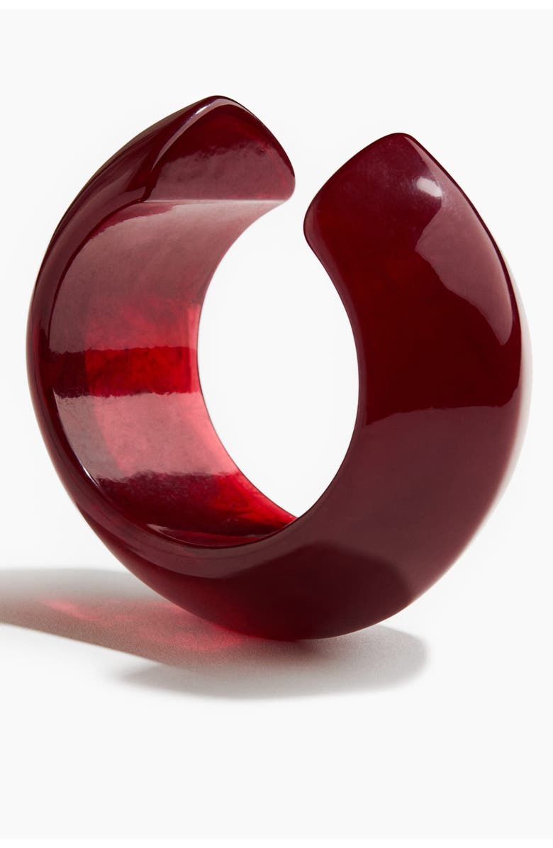 H&M Chunky Cuff Bracelet, Alternate, color, Dark Red/Marbled