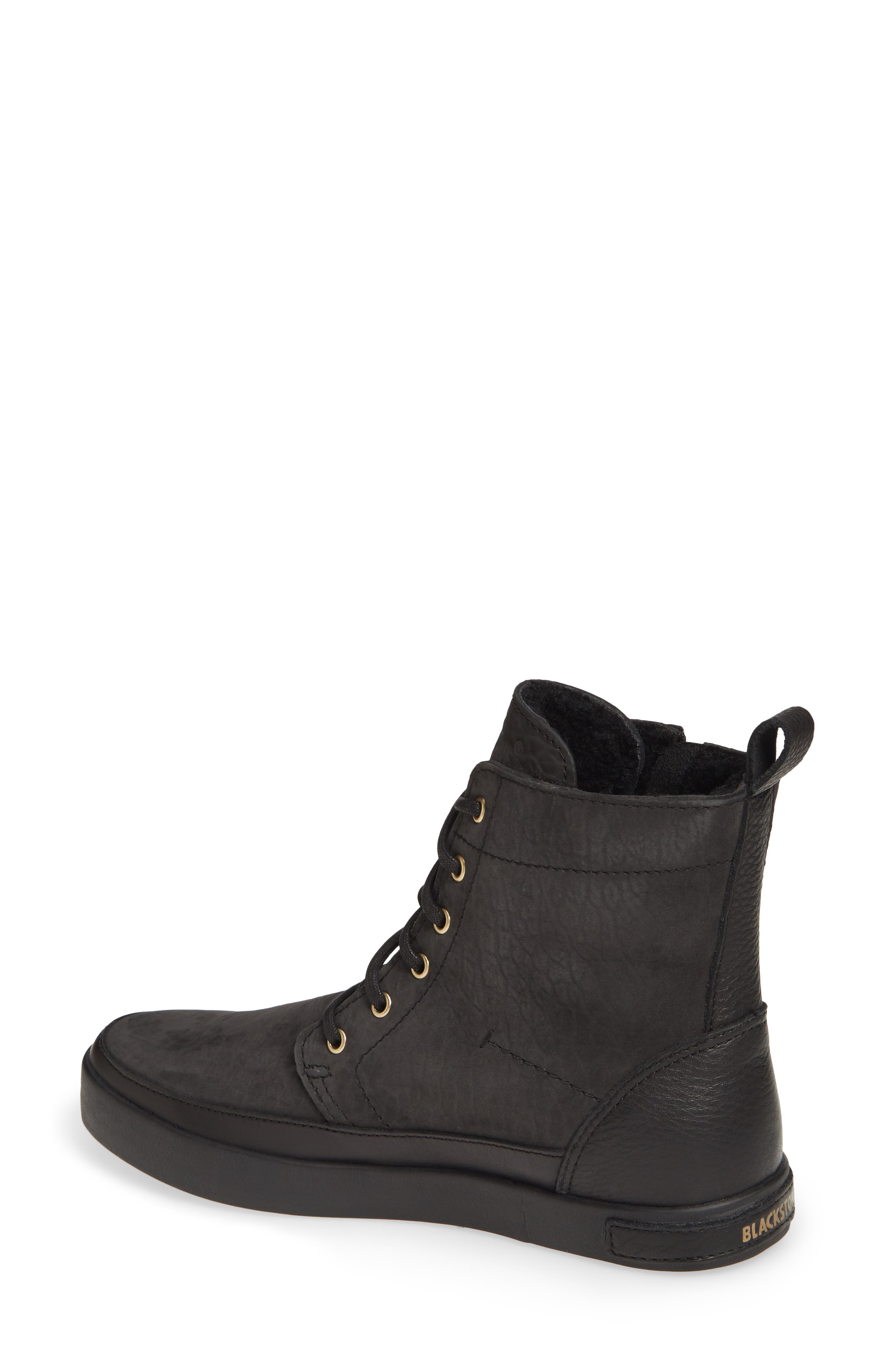 'CW96' Genuine Shearling Lined Sneaker Boot, Alternate, color, BLACK SOLID LEATHER