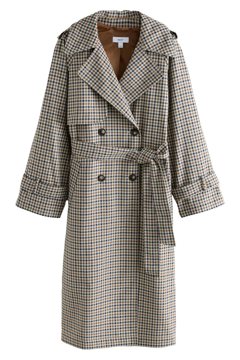 Check Double Breasted Trench Coat, Main, color, CHECK
