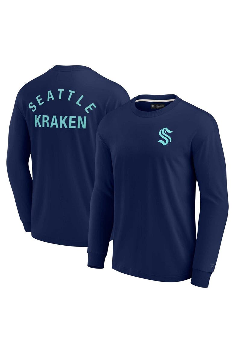Unisex Fanatics Signature Navy Seattle Kraken Elements Super Soft Long Sleeve T-Shirt, Main, color, Navy
