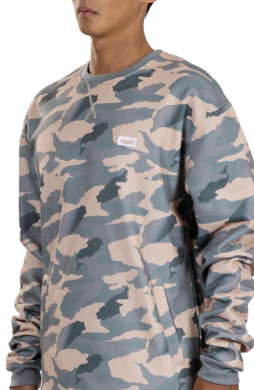 Vast Camo Print Recycled Polyester Sweatshirt In Tan