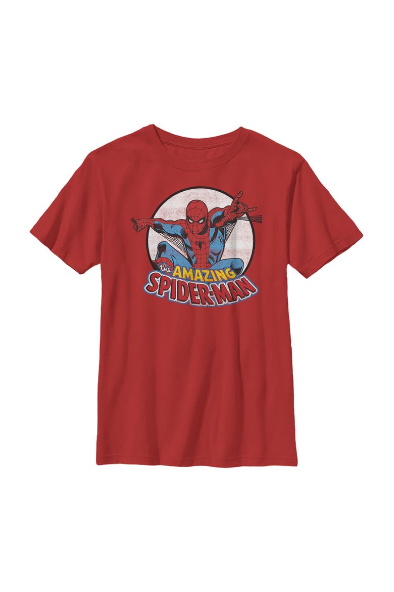 Boy's Marvel Spider-Man Classic Web Swing  Graphic T-Shirt, Main, color, Red