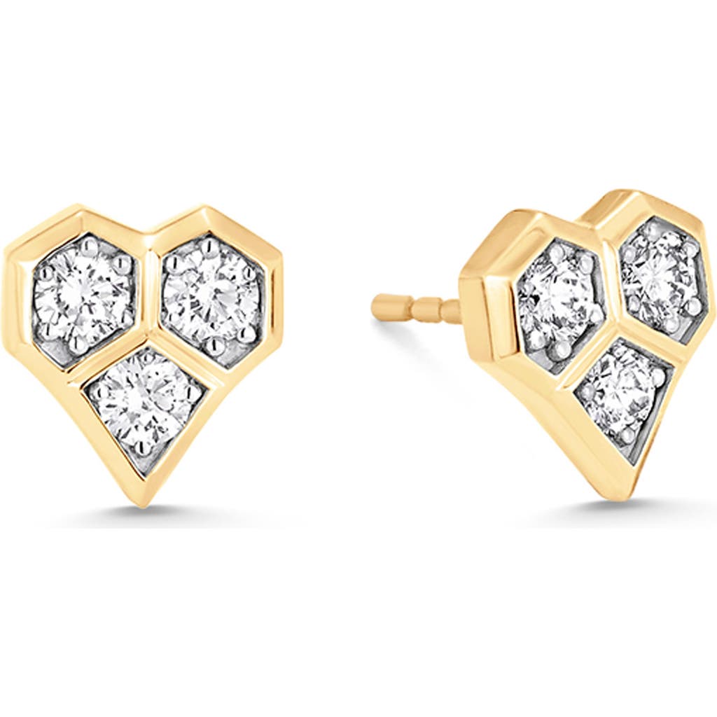 Sara Weinstock Honeycomb Stud Earrings In Yellow Gold
