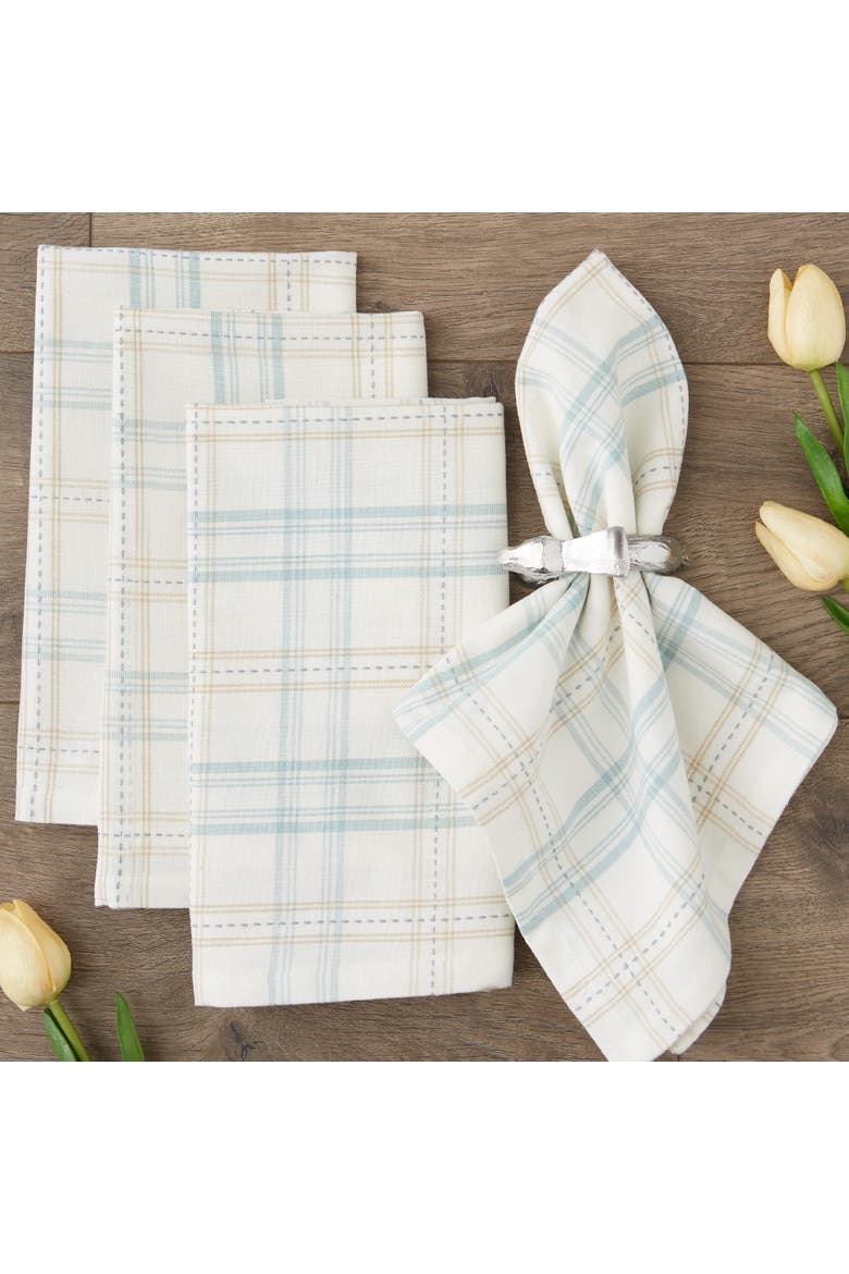 Cottontail Garden Plaid Napkin Set/4, Alternate, color, Beige