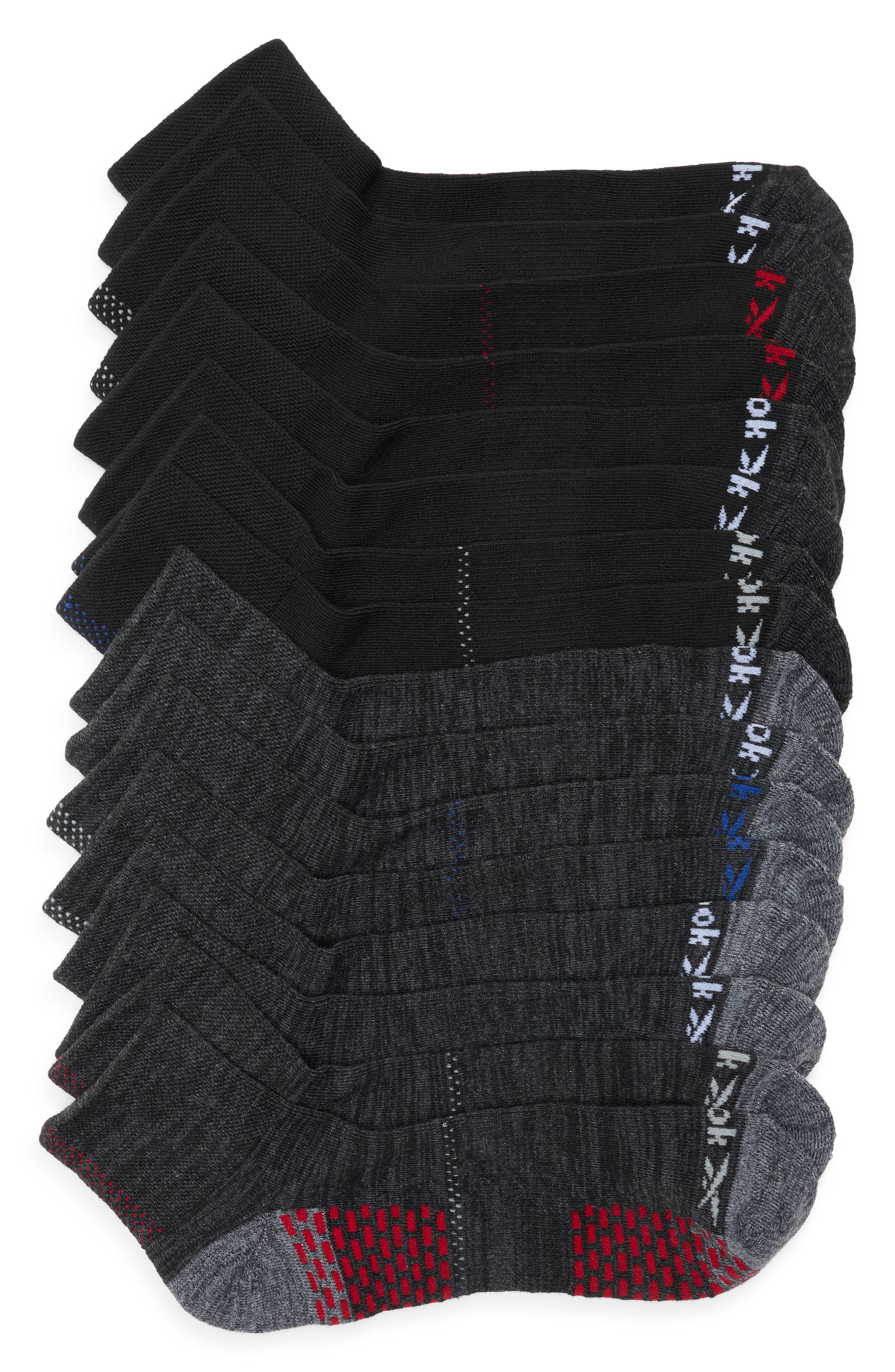 Reebok 8-Pack Assorted Terry Quarter Socks