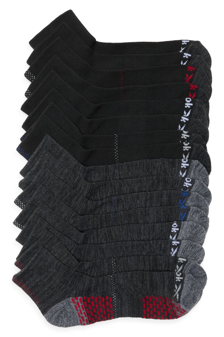 8-Pack Assorted Terry Quarter Socks, Main, color, BLACK
