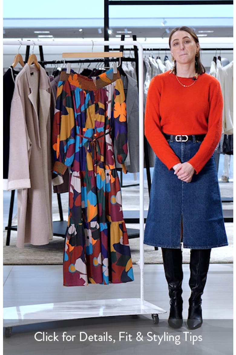 Floral Off the Shoulder Long Sleeve Maxi Dress video