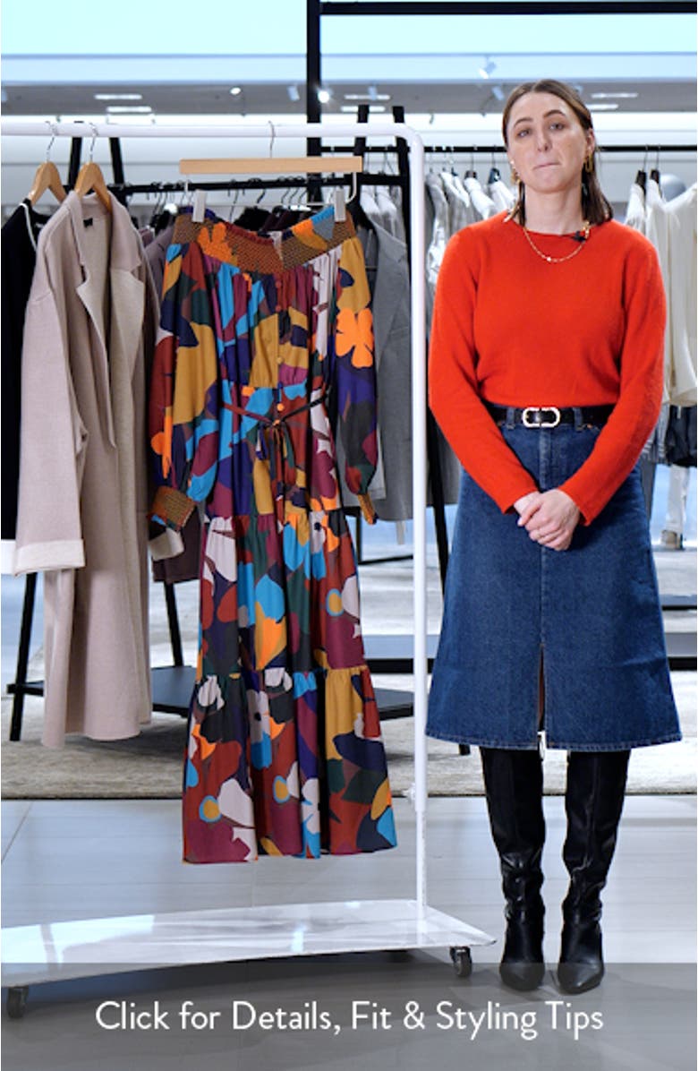 Floral Off the Shoulder Long Sleeve Maxi Dress, sales video thumbnail