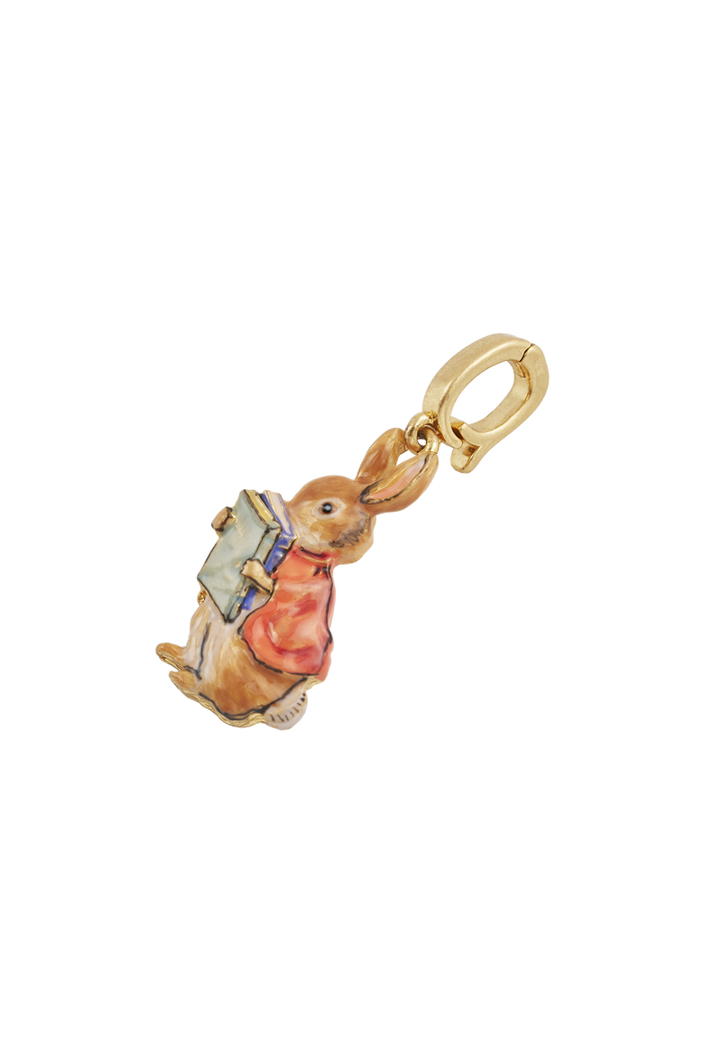 x Peter Rabbit Cotton-tail Book Charm Toggle Necklace, Alternate, color, Gold