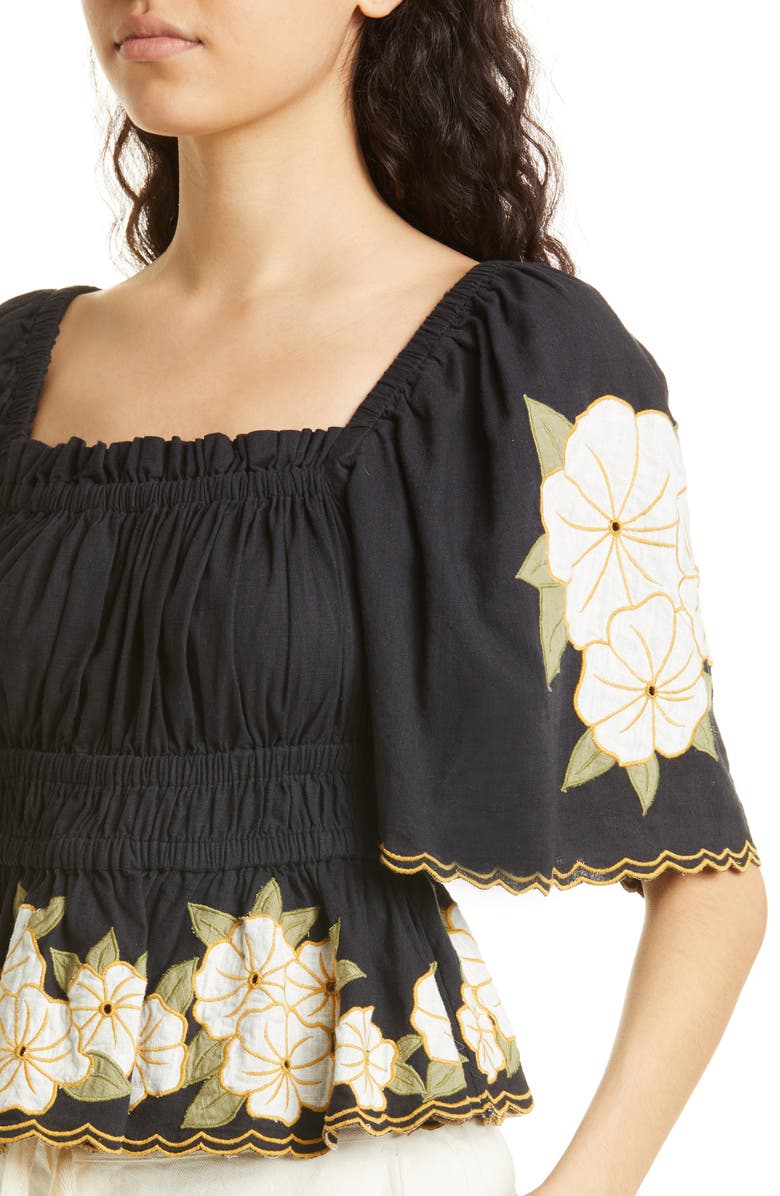 THE GREAT. The Wanderlust Smocked Top, Alternate, color,