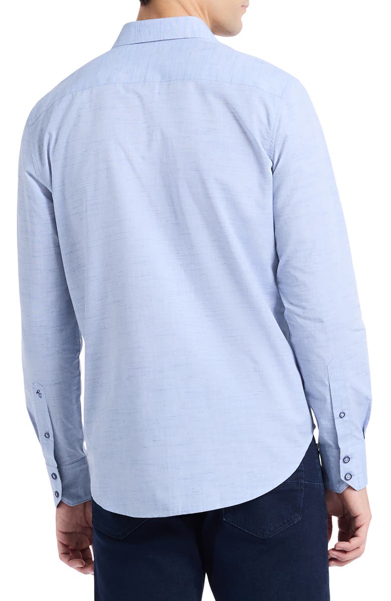 Robert Graham Avondale Cotton Button-Up Shirt, Alternate, color, Navy