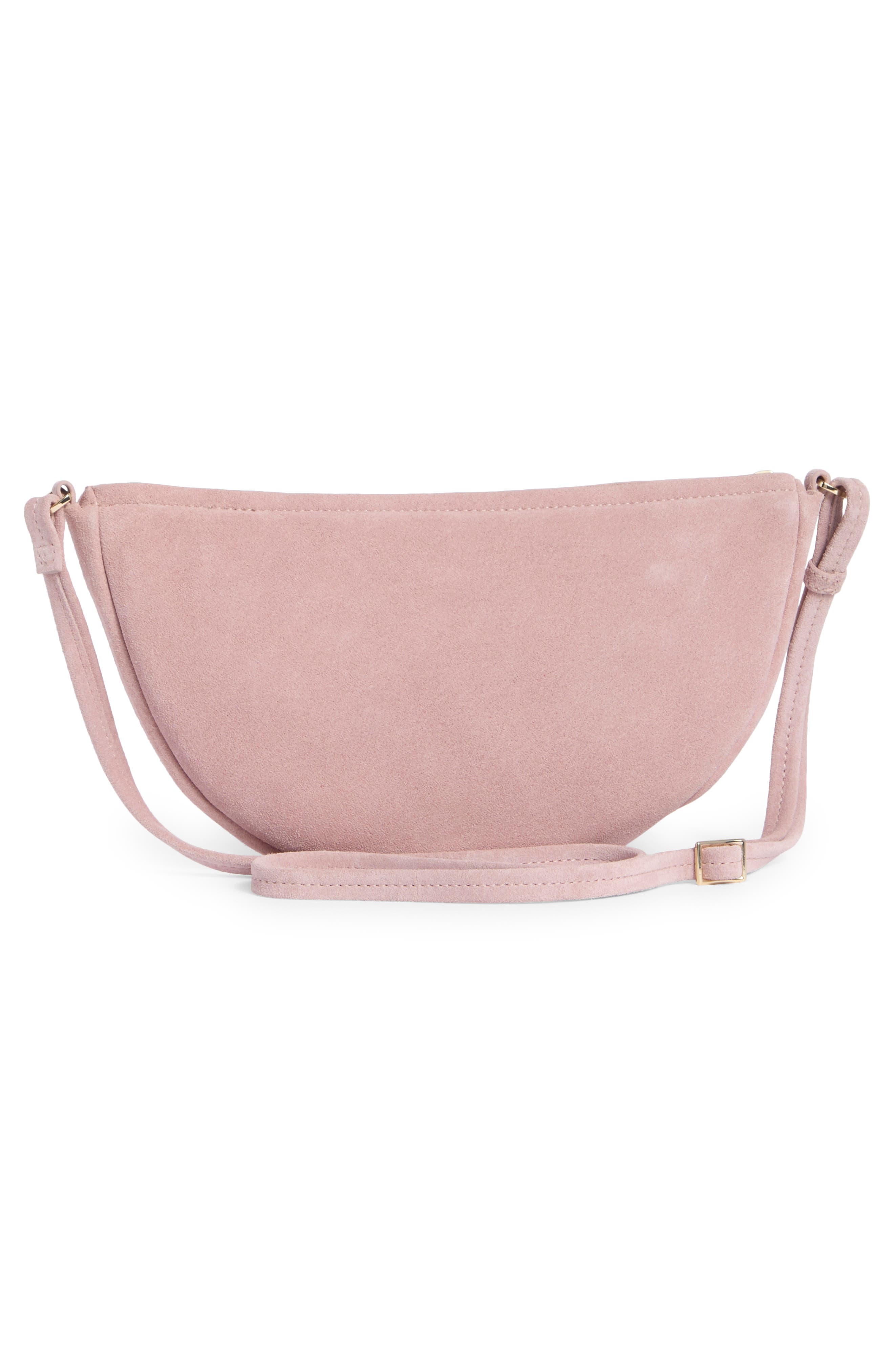 Thacker Liz Crescent Leather Crossbody Bag, Alternate, color, Rose Smoke