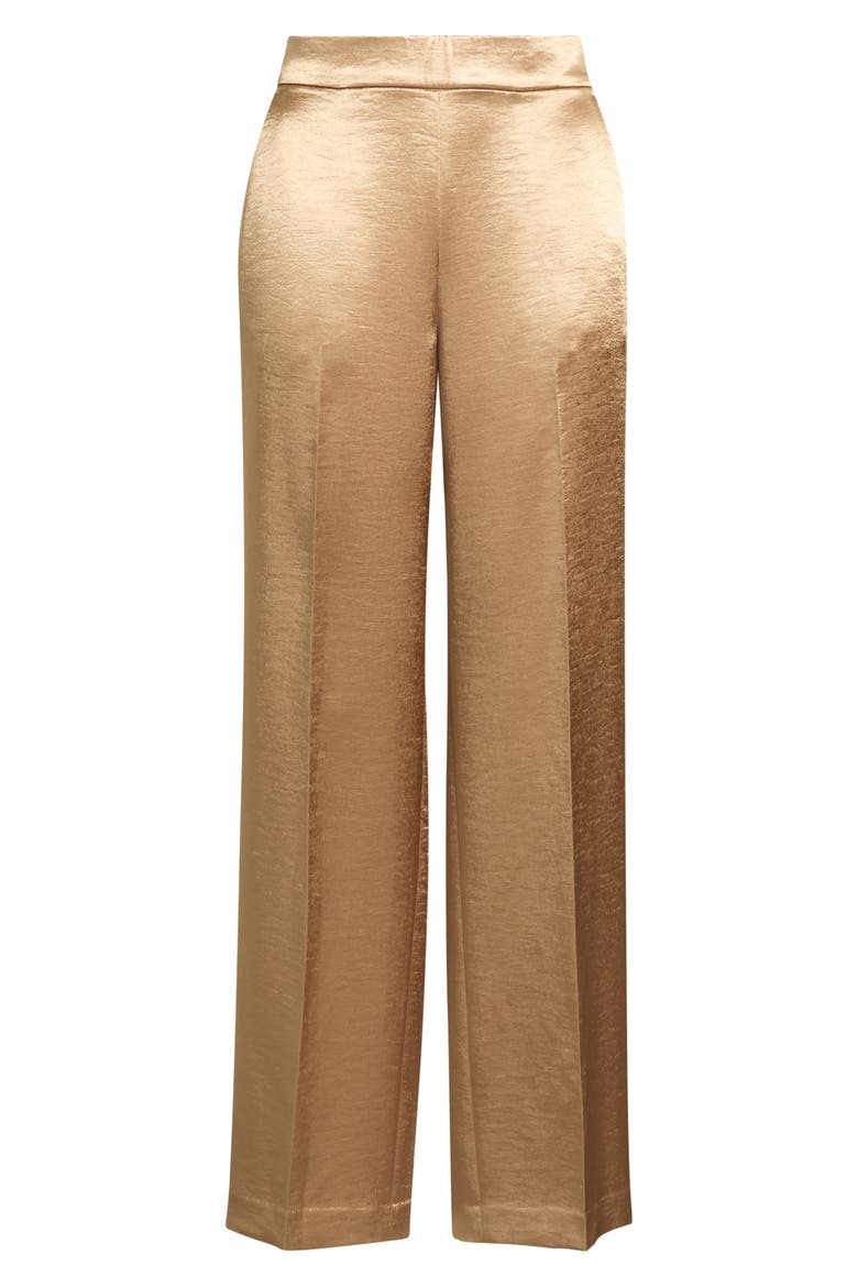Wide Leg Pull-On Pants, Alternate, color, VICUNA