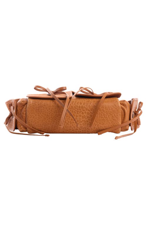 Acne Studios Multipocket Big Grainy Leather Shoulder Bag In Brown
