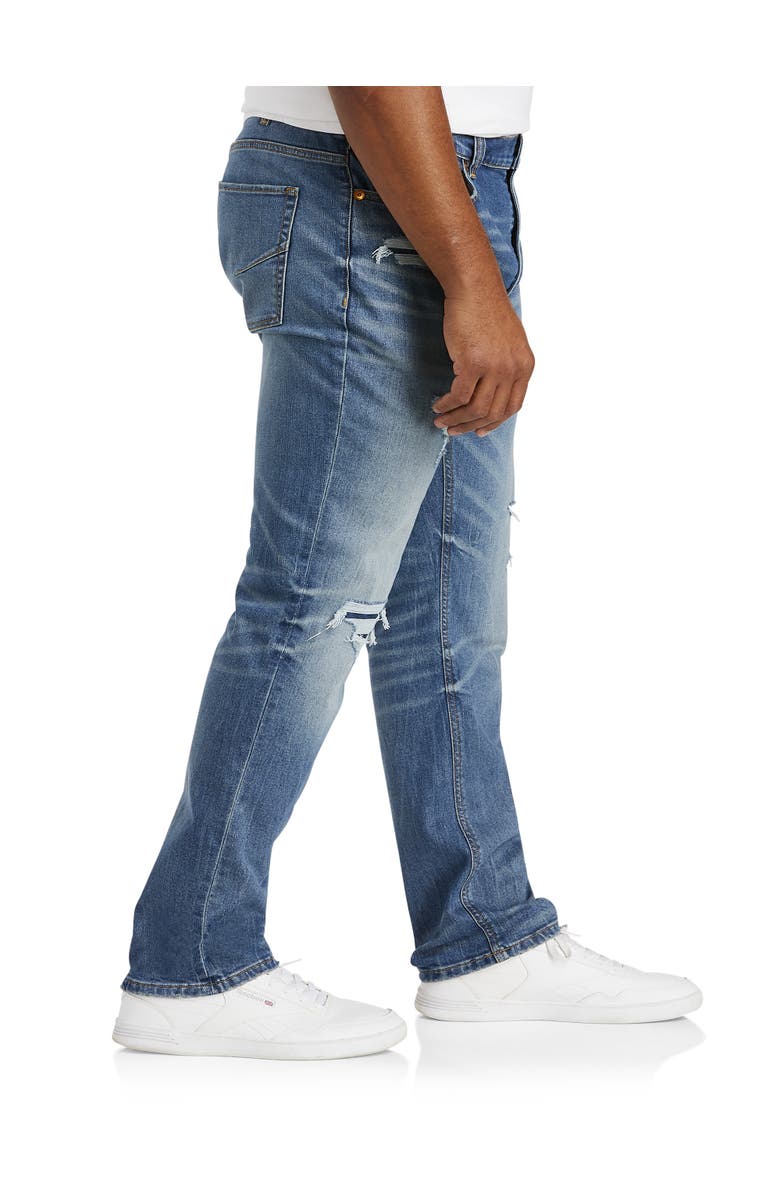 True Nation by DXL Big & Tall Damaged Blue Tapered-Fit Destructed Jeans, Alternate, color, 