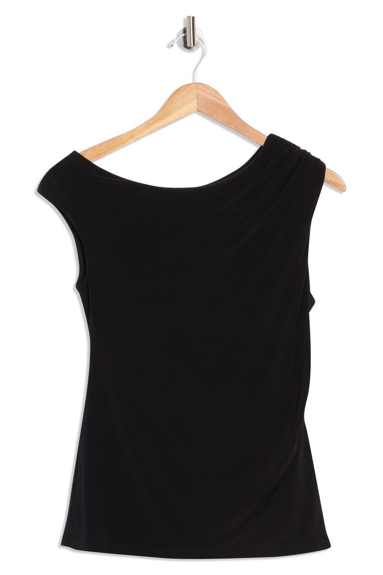 Asymmetric One-Shoulder Top, Alternate, color, BLACK