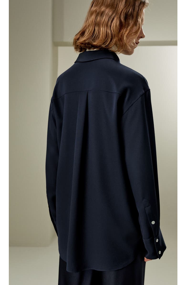 Lilysilk The One Relaxed Fit Silk Shirt, Alternate, color, Midnight Blue