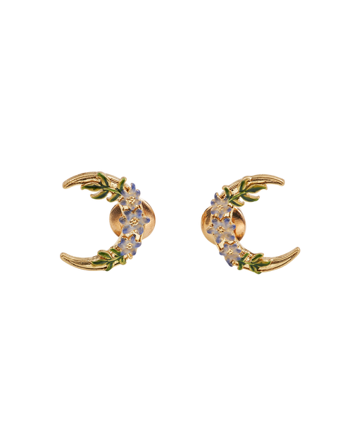 Fable England Nightshade Moon Gold Stud Earrings In Gold