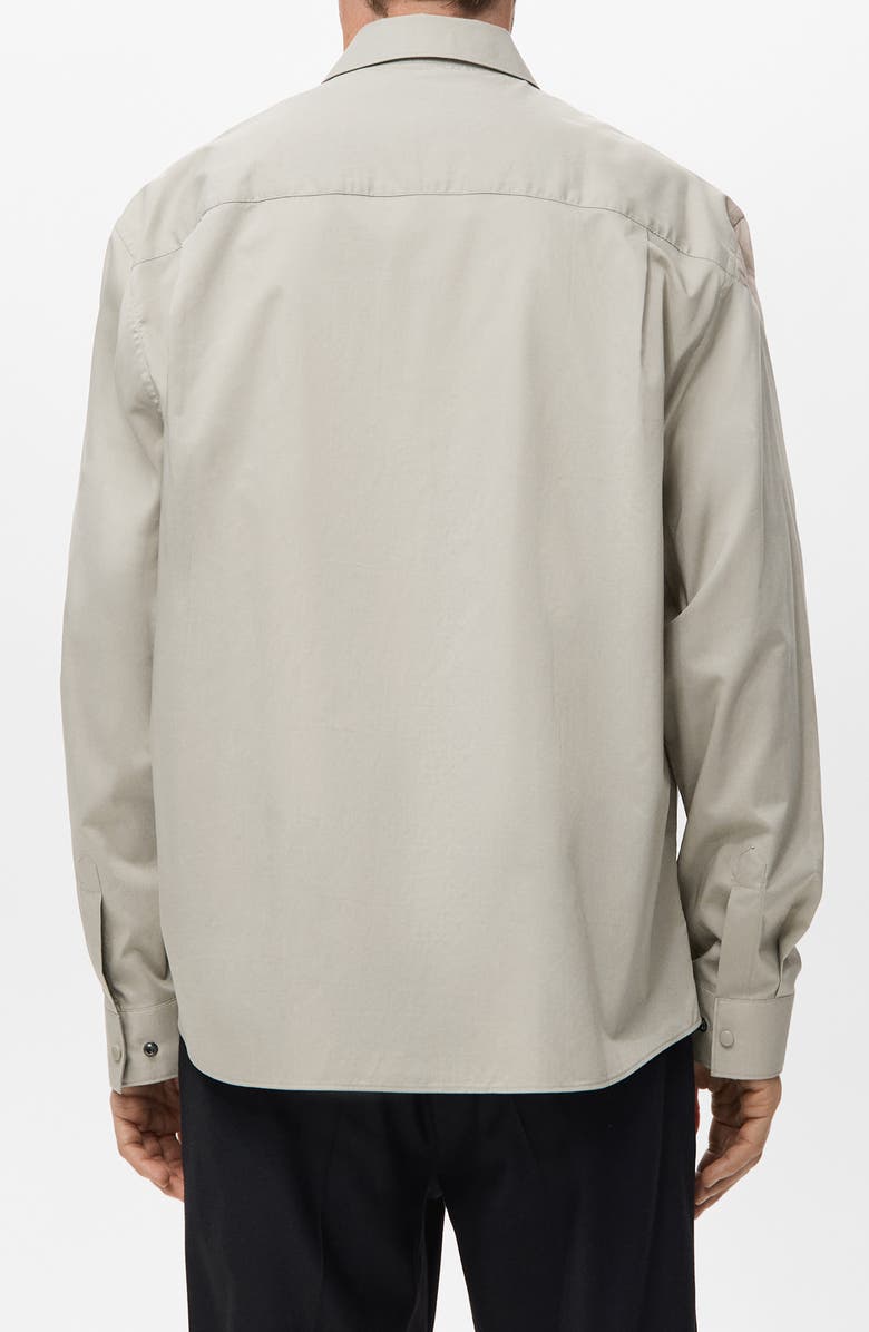 MANGO Relaxed Fit Solid Snap-Up Shirt, Alternate, color, Beige