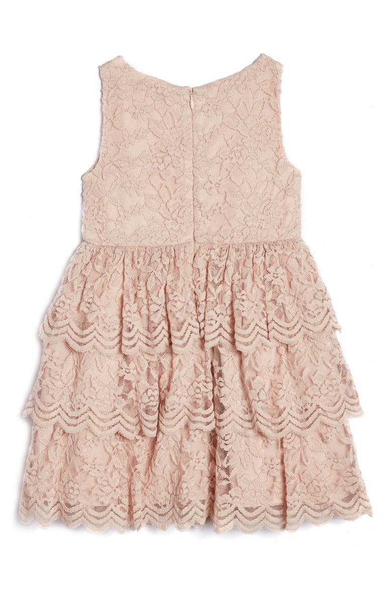 Pippa & Julie Kids' Sleeveless Tiered Lace Dress, Alternate, color, 