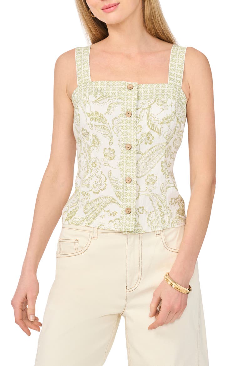 Button-Down Tank, Main, color, SAGE