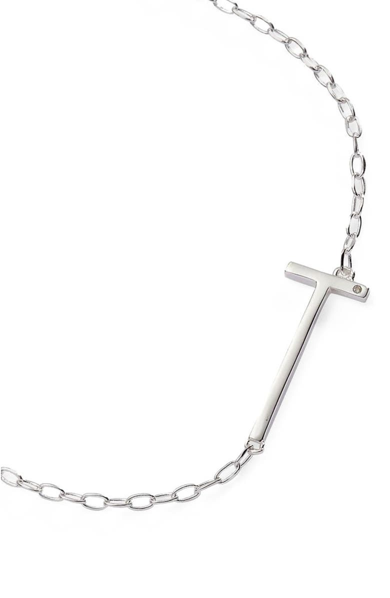 Alex and Ani Silver Elongated Initial Pendant Necklace, Alternate, color, Silver - T