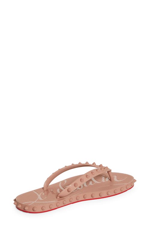 Christian Louboutin 'studded Open Toe Flat Sole Sandals' In Romance