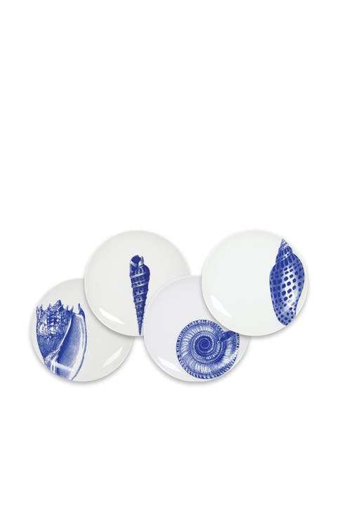 Shells Small Plates, Mixed Set of 4 - Porcelain
