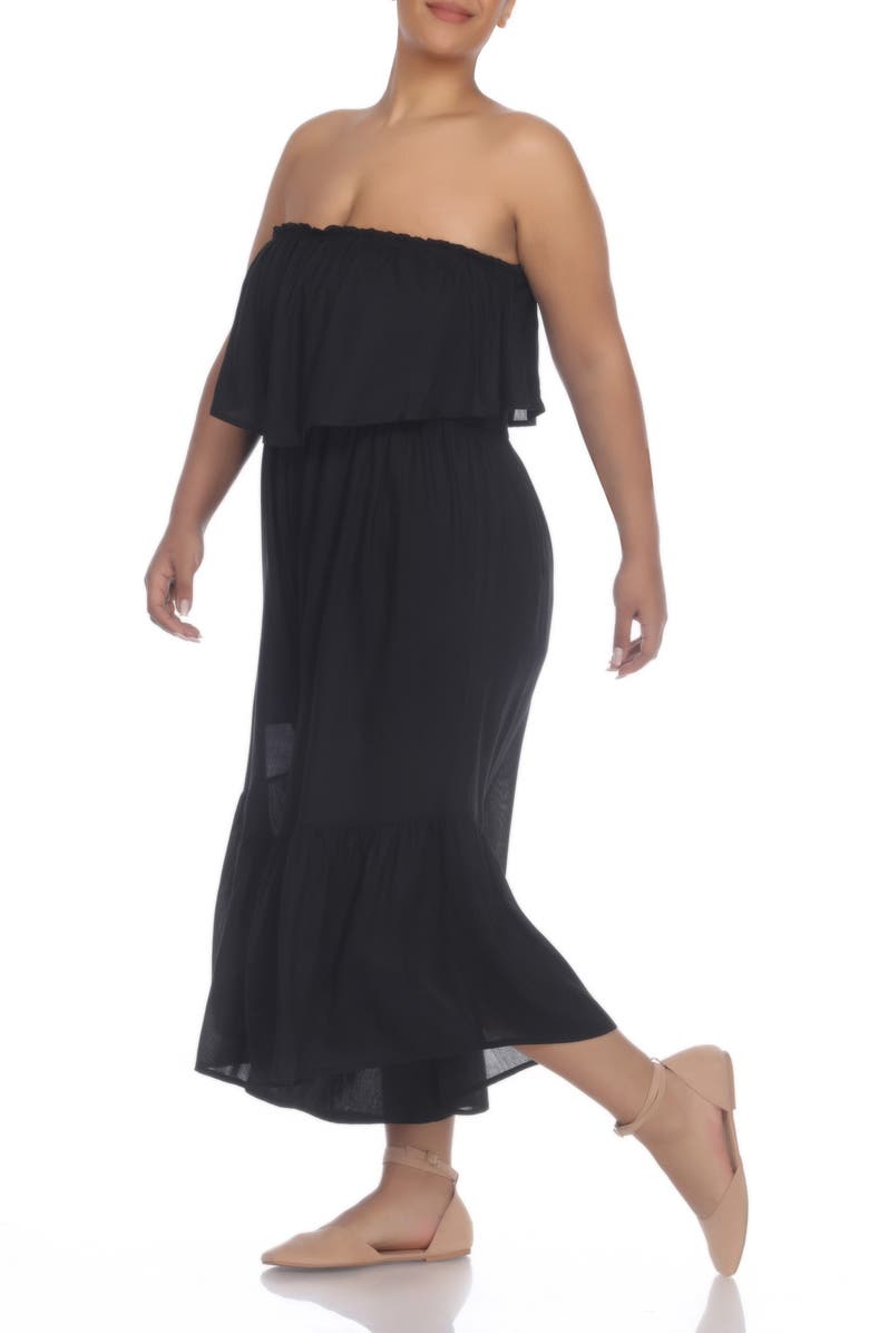 BOHO ME Ruffle Popover Strapless Jumpsuit, Alternate, color,