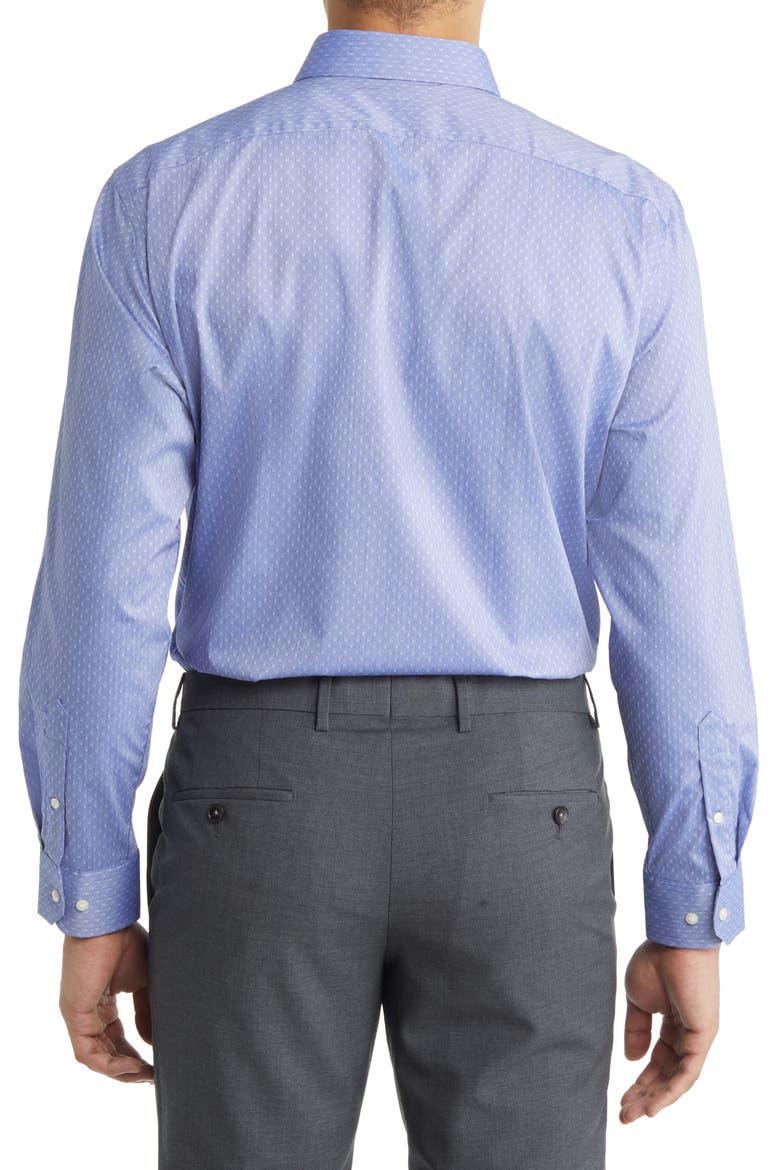 Tech-Smart Trim Fit Performance Dress Shirt, Alternate, color, NAVY PINPOINT DOBBYS