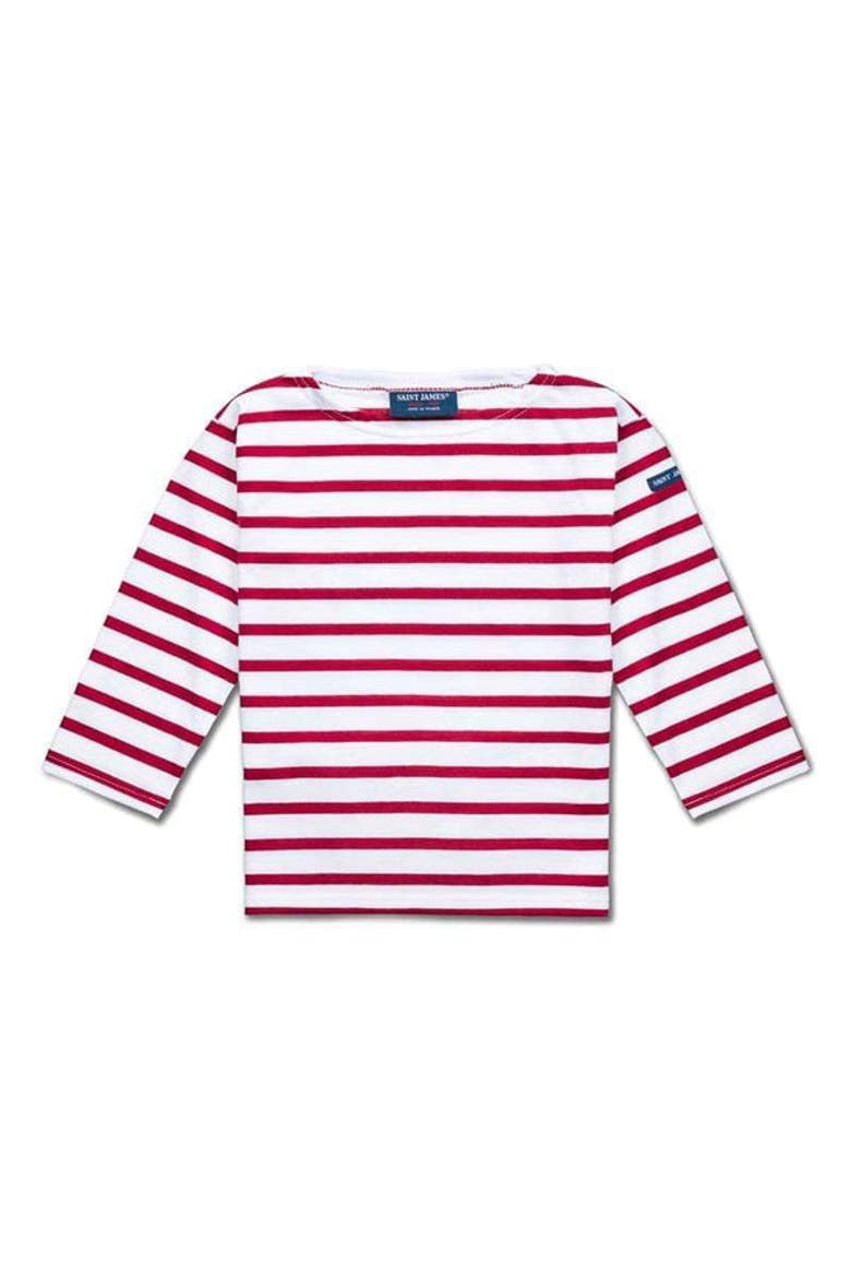MINQUIERS KIDS - Authentic Breton Shirt for Kids, Alternate, color, white/red