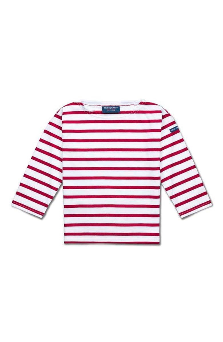 Saint James MINQUIERS KIDS - Authentic Breton Shirt for Kids, Alternate, color, White/Red
