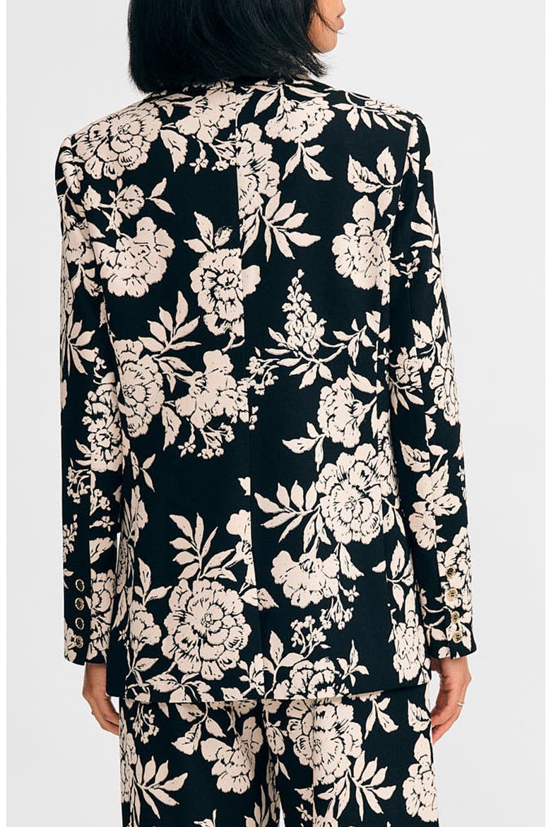 Floral Jacket, Alternate, color, BLACK/ IVORY
