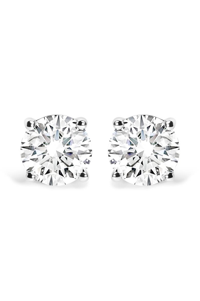 14K White Gold 2 3/4 Cttw Round Brilliant-Cut Lab Grown Diamond Classic 4-Prong Stud Earrings, Main, color, White Gold