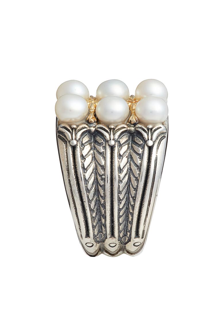Thalia Pearl Wide Ring, Alternate, color, SILVER/ PEARL