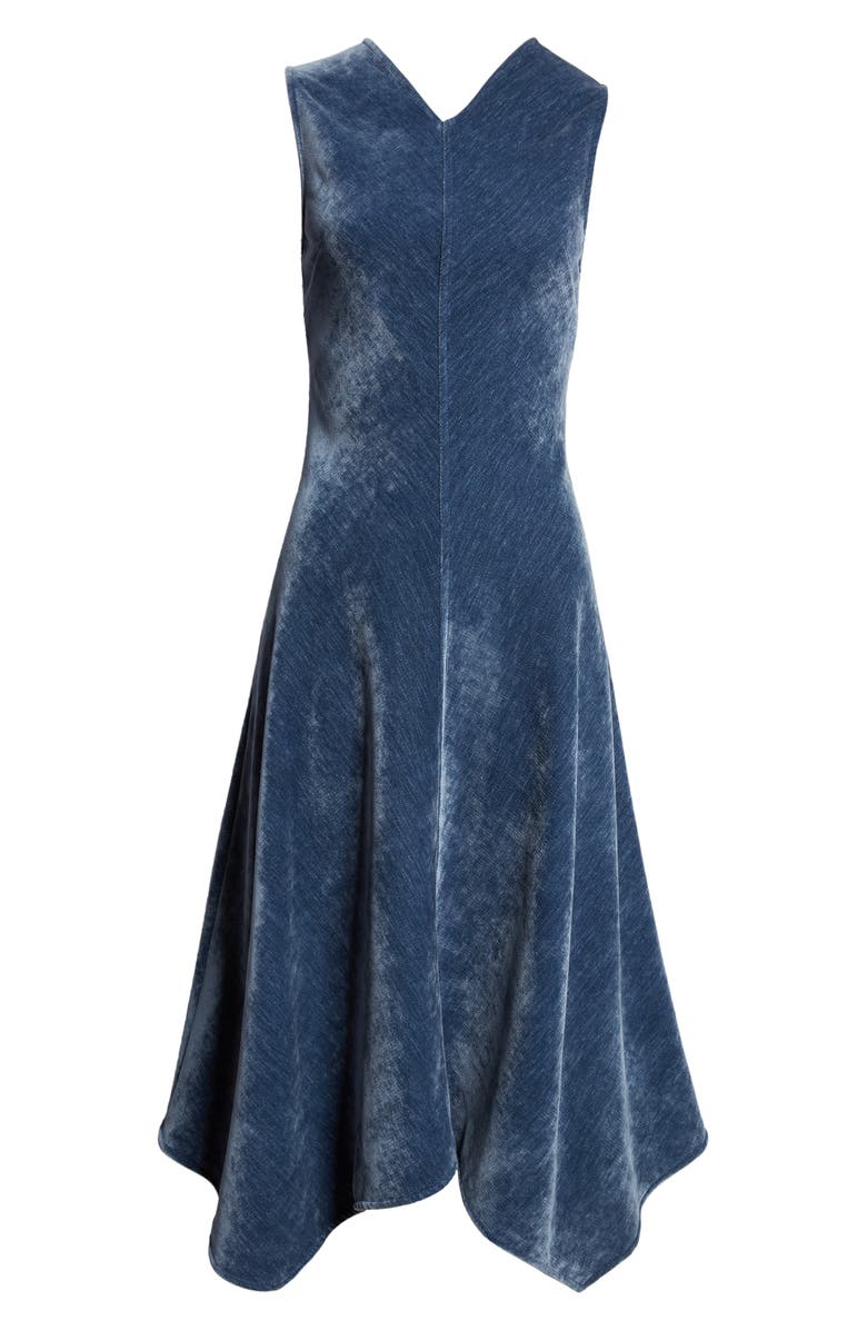 Proenza Schouler Layla Velvet Asymmetric Hem Dress, Alternate, color, 