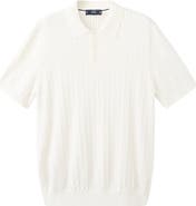 MANGO Cable Stitch Polo Sweater