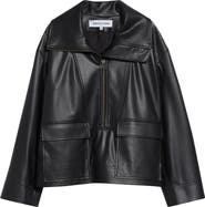 Veronica Beard Brian Faux Leather Popover Jacket