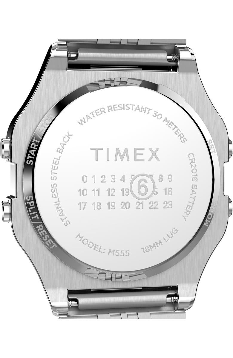 Timex<sup>®</sup> x MM6 Maison Margiela T80 Digital Chronograph Bracelet Watch & Bracelet Set, 36mm, Alternate, color,