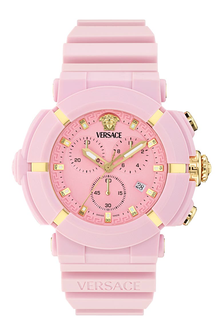 Real Active Chronograph Bracelet Watch, 45mm, Main, color, PINK ECOCERAMIC