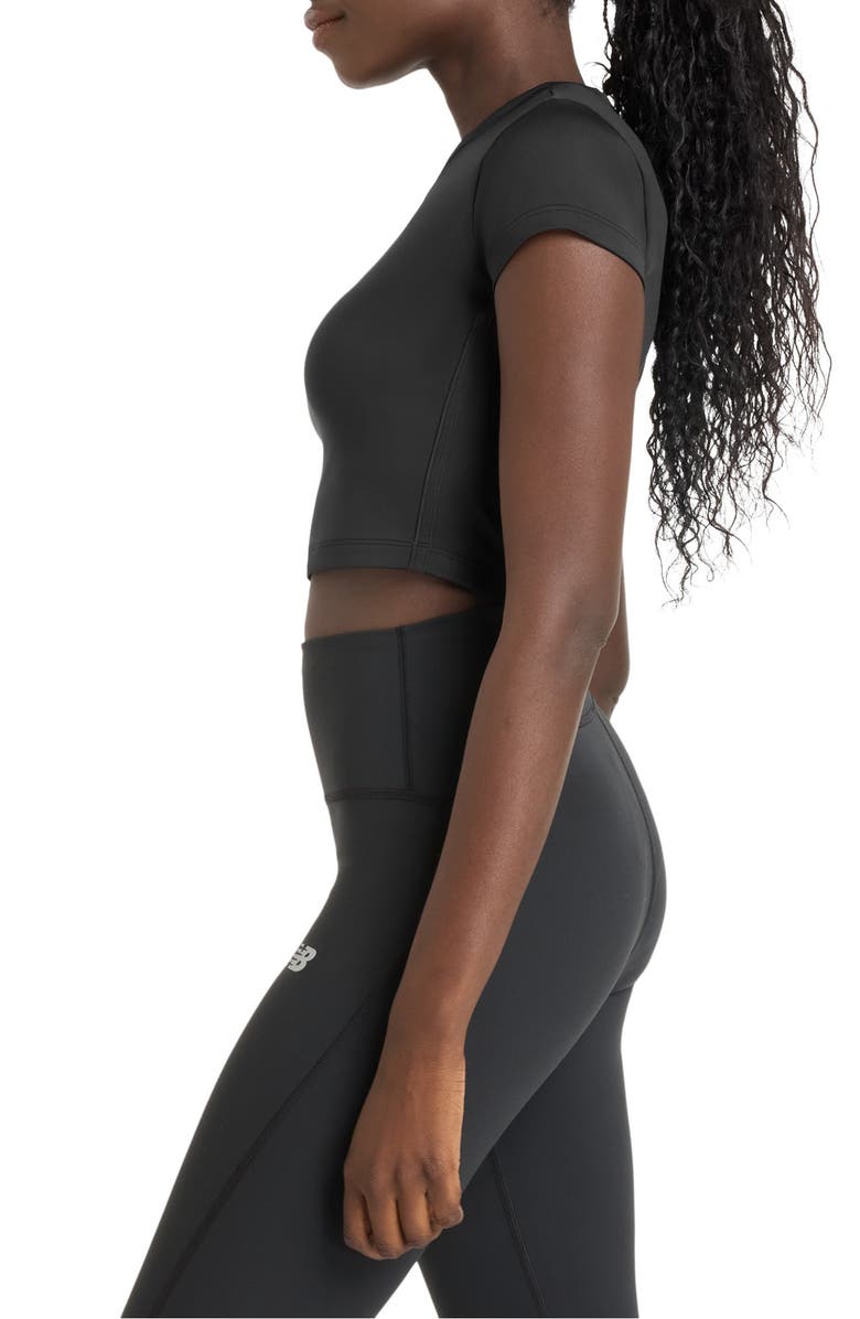 New Balance NB Harmony Fitted Crop Performance T-Shirt, Alternate, color, Black