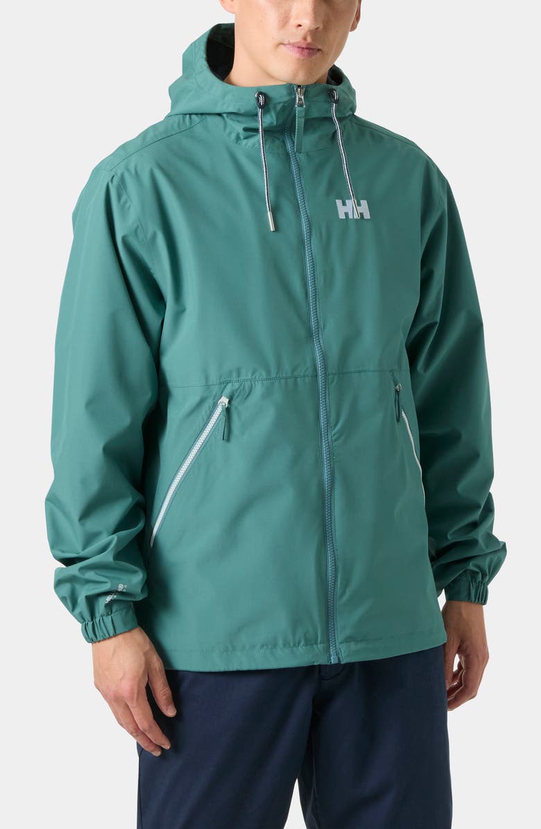 Helly Hansen Sandoy Waterproof Rain Jacket, Main, color, Opal Green